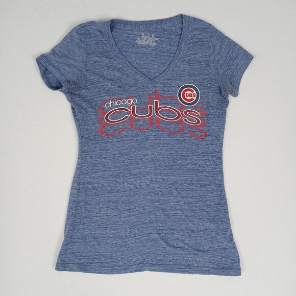 Chicago Cubs MLB Baseball Touch Alyssa Milano Women’s Blue Tee Small. - Picture 1 of 6